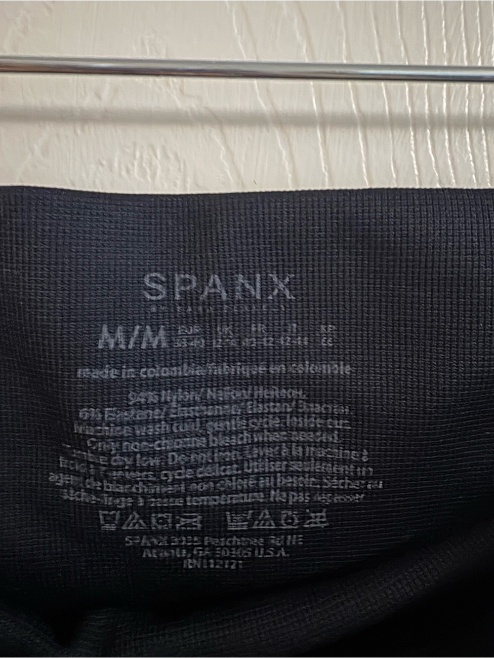 Spanx look at me now seamless moto leggings navy gray athleisure athletic M - Picture 4 of 5